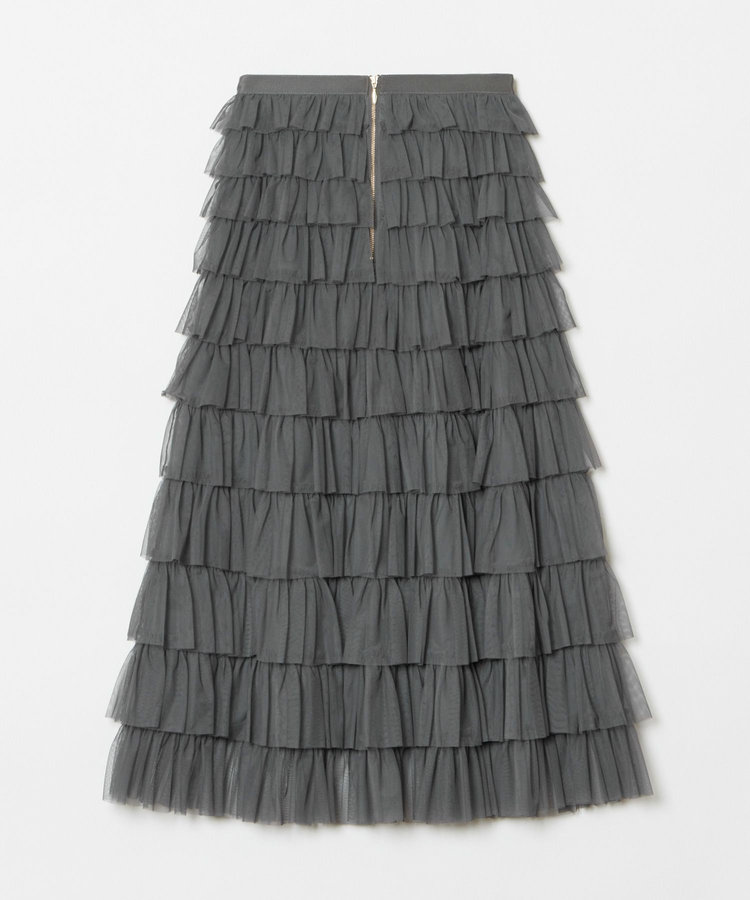 LOULOU WILLOUGHBY 【LOULOU WILLOUGHBY】ティアードチュールスカート グレー (92)