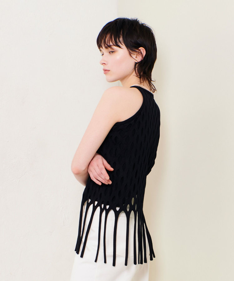 allureville ハンモックフリンジプルオーバー ブラック (95)