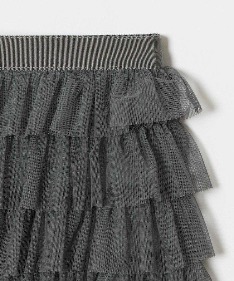 LOULOU WILLOUGHBY 【LOULOU WILLOUGHBY】ティアードチュールスカート グレー (92)