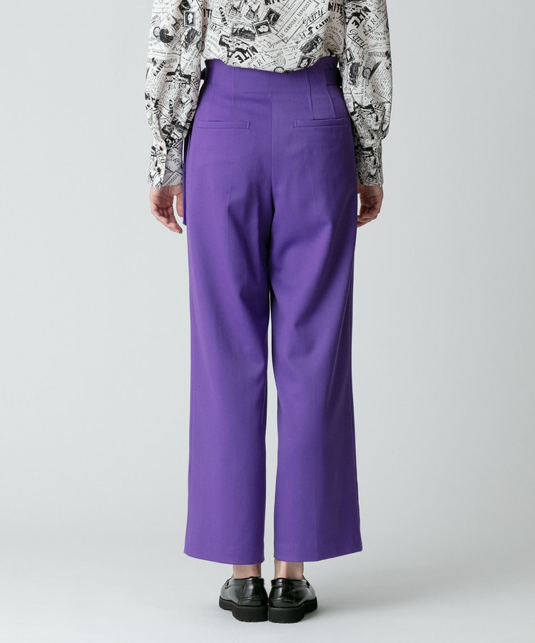 allureville ウールチノサイドドロストワイドパンツ パープル (51)