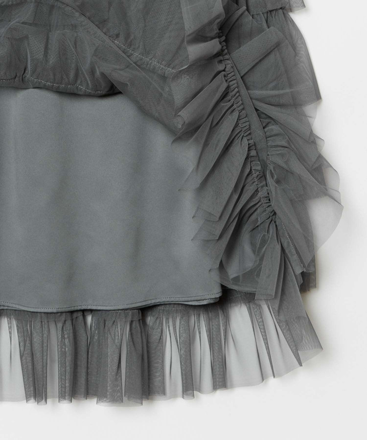 LOULOU WILLOUGHBY 【LOULOU WILLOUGHBY】ティアードチュールスカート グレー (92)