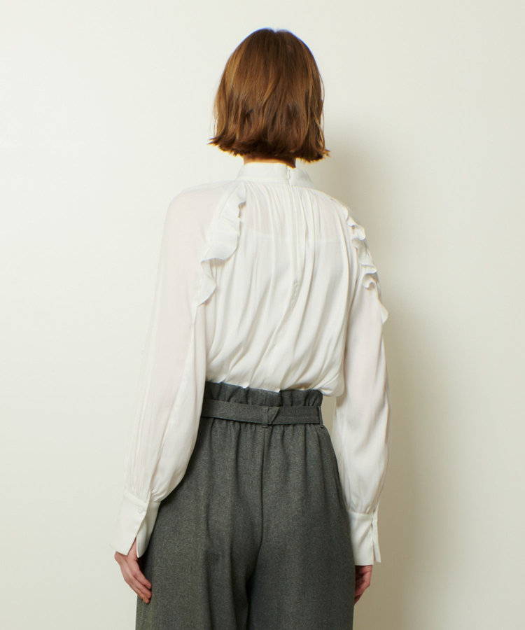 allureville フリルスリーブブラウス ホワイト (01)