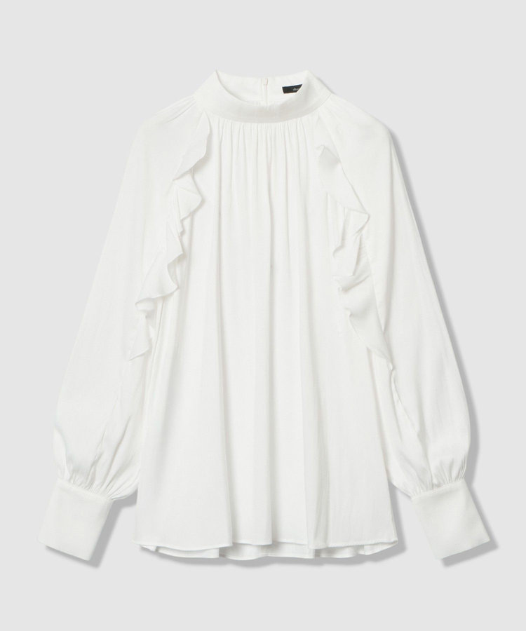 allureville フリルスリーブブラウス ホワイト (01)
