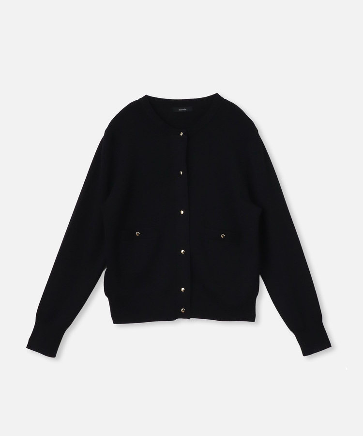 allureville ◇ ポケットクルーカーディガン ブラック (95)