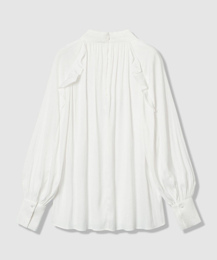 allureville フリルスリーブブラウス ホワイト (01)