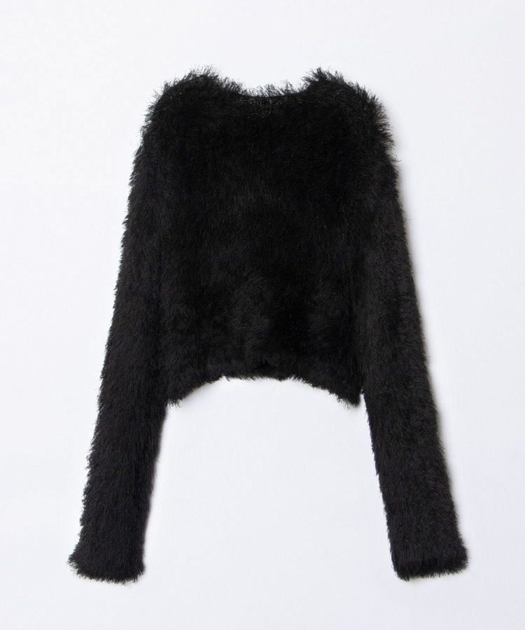 LOULOU WILLOUGHBY 【LOULOU WILLOUGHBY】ワイルドシャギーボレロ ブラック (95)