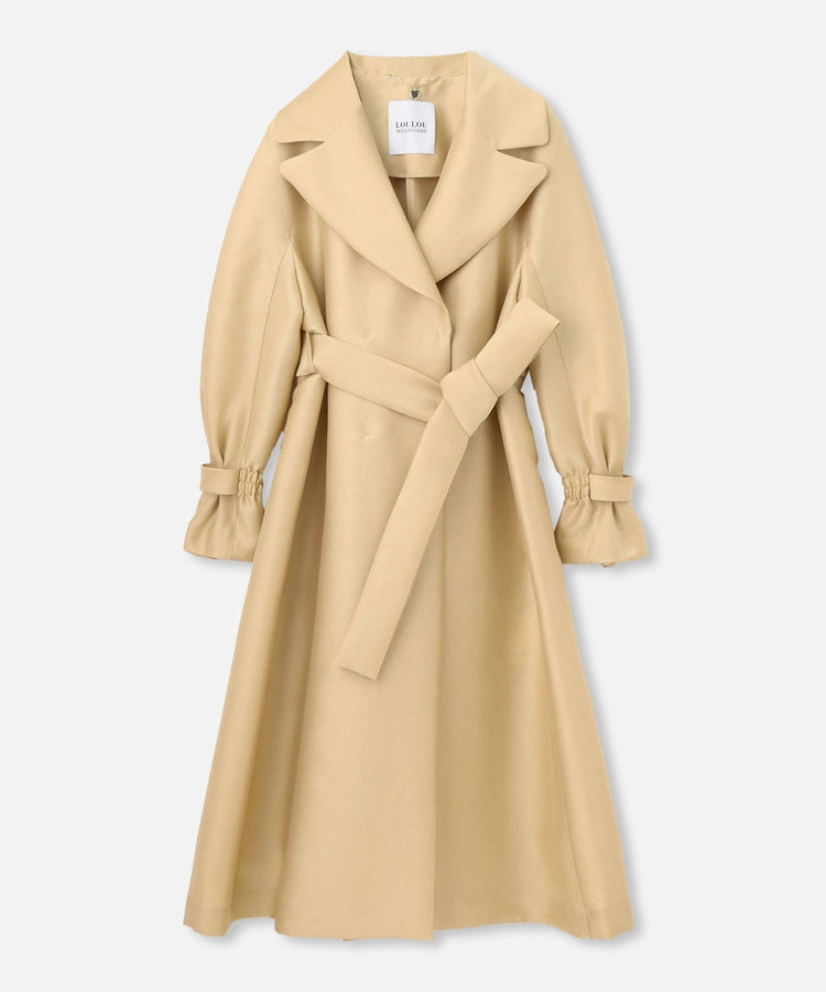 LOULOU WILLOUGHBY 【LOULOU WILLOUGHBY】シルキーダブルクロスドレスコート ベージュ (11)