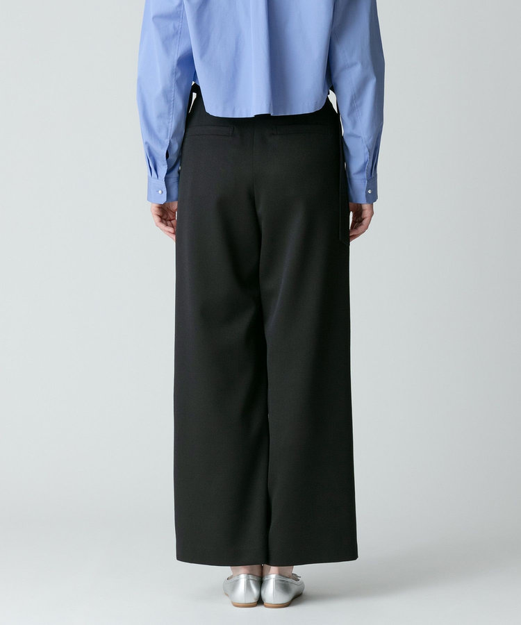 allureville ウールチノサイドドロストワイドパンツ ブラック (95)