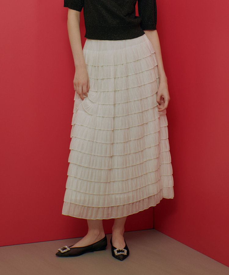 アルアバイル　ルルウィルビー チュールティアードプリーツスカート LOULOU WILLOUGHBY】ティアードチュールスカート|allureville
