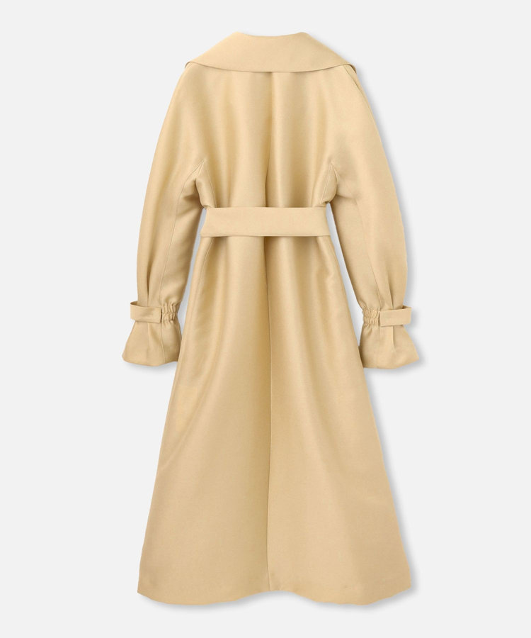 LOULOU WILLOUGHBY 【LOULOU WILLOUGHBY】シルキーダブルクロスドレスコート ベージュ (11)