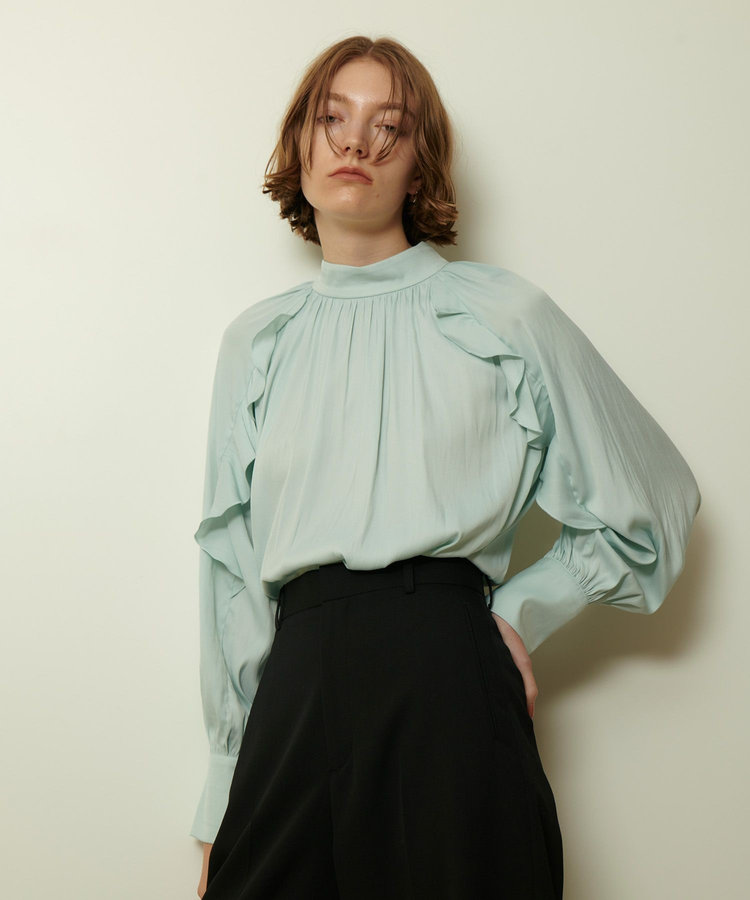 allureville フリルスリーブブラウス ミントグリーン (73)