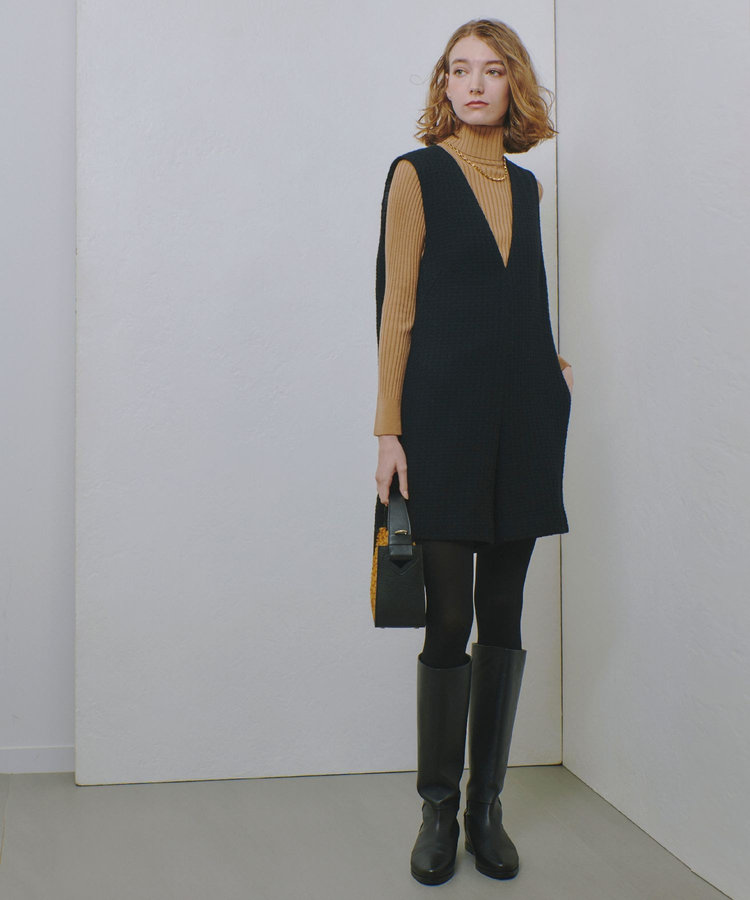 allureville ウールロービングコンビネゾン ブラック (95)