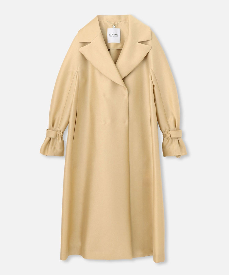 LOULOU WILLOUGHBY 【LOULOU WILLOUGHBY】シルキーダブルクロスドレスコート ベージュ (11)