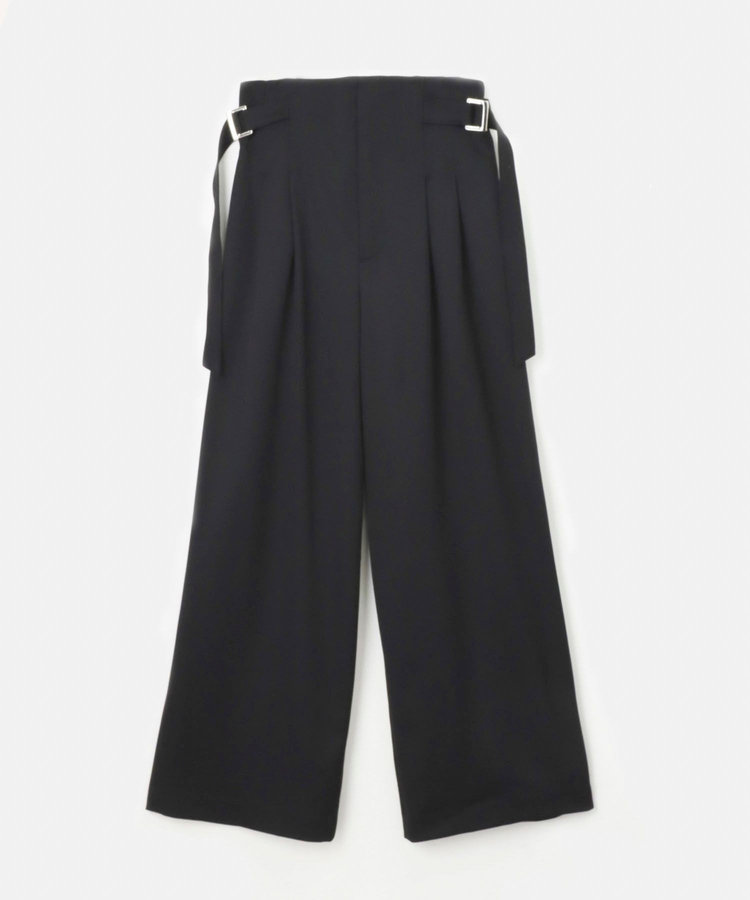 allureville ウールチノサイドドロストワイドパンツ ブラック (95)