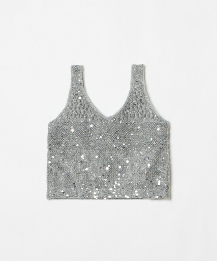 allureville スパンコールモヘヤキャミ グレー (92)