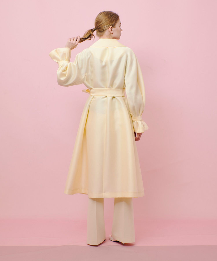 LOULOU WILLOUGHBY 【LOULOU WILLOUGHBY】シルキーダブルクロスドレスコート イエロー (21)