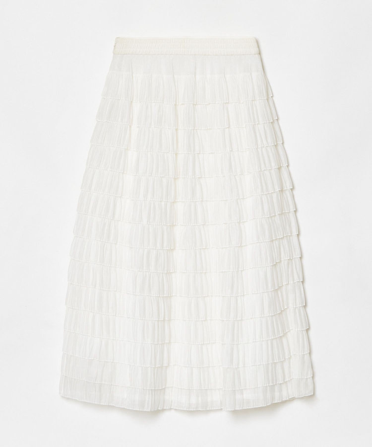 LOULOU WILLOUGHBY 【LOULOU WILLOUGHBY】プリーツティアードスカート ホワイト (01)
