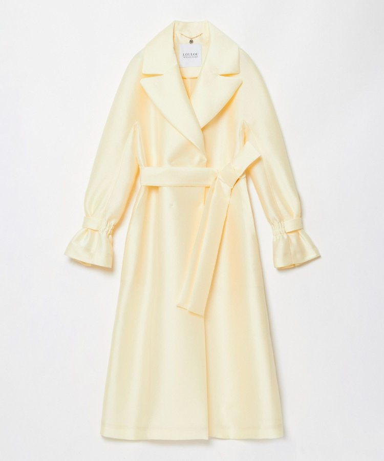 LOULOU WILLOUGHBY 【LOULOU WILLOUGHBY】シルキーダブルクロスドレスコート イエロー (21)