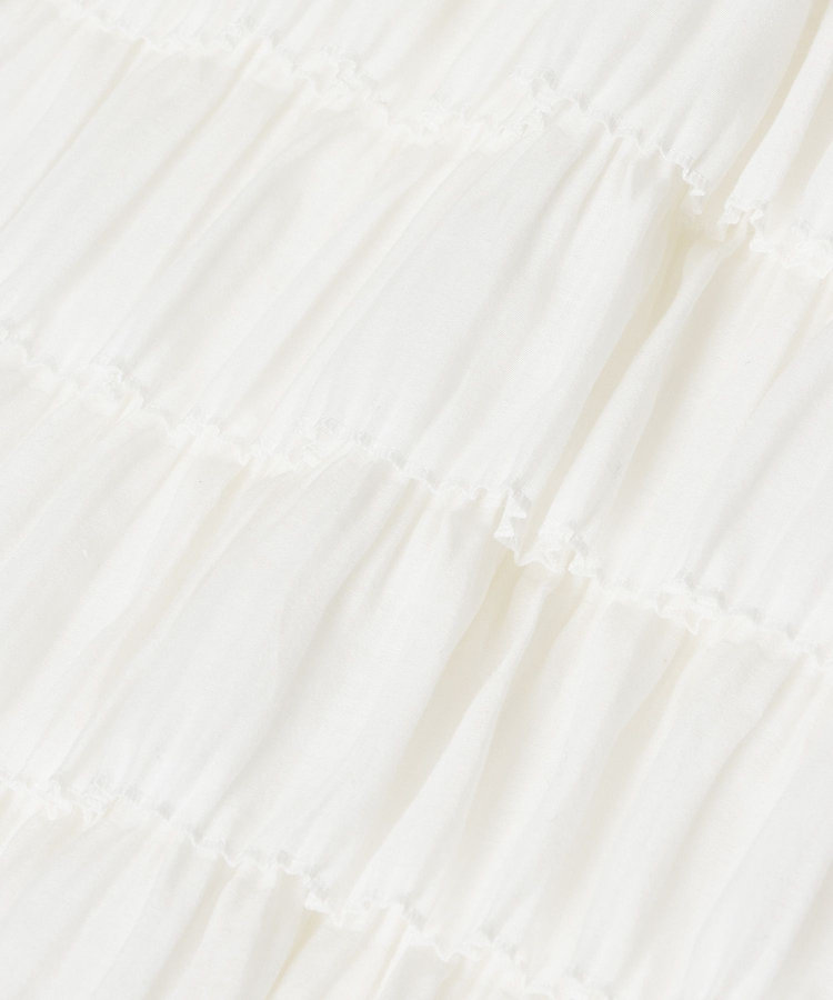 LOULOU WILLOUGHBY 【LOULOU WILLOUGHBY】プリーツティアードスカート ホワイト (01)