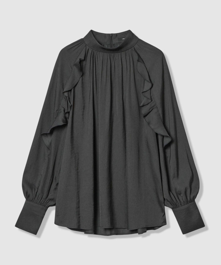 allureville フリルスリーブブラウス ブラック (95)