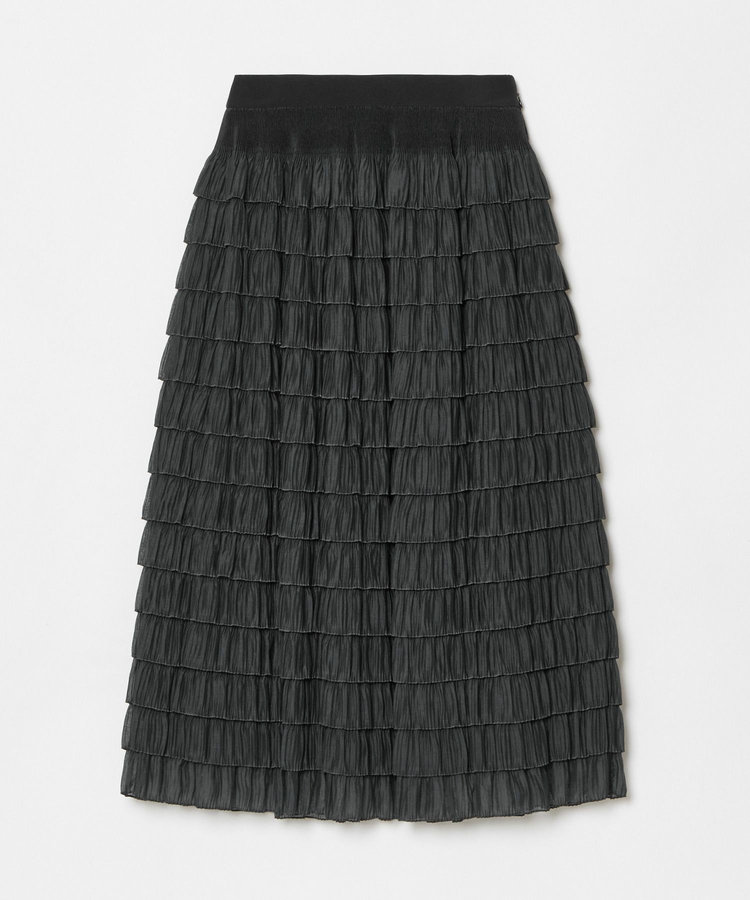 LOULOU WILLOUGHBY 【LOULOU WILLOUGHBY】プリーツティアードスカート ブラック (95)