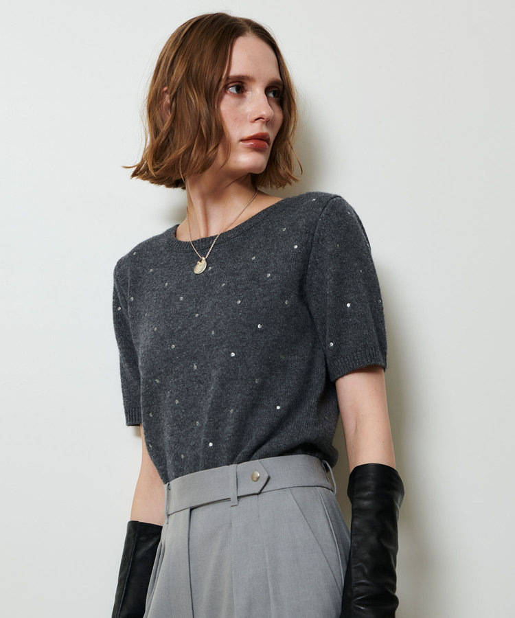 allureville エンブロイダリードットプルオーバー グレー (92)