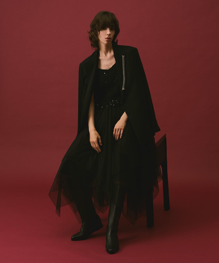 allureville スパンコールモヘヤキャミ ブラック (95)