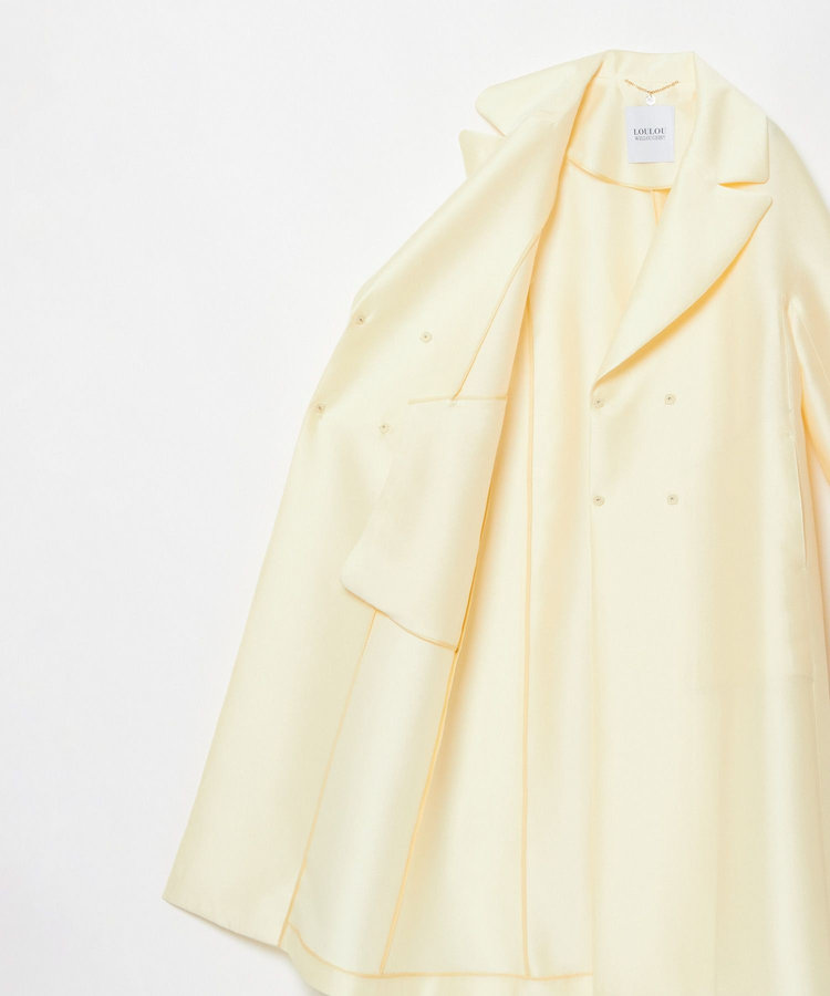 LOULOU WILLOUGHBY 【LOULOU WILLOUGHBY】シルキーダブルクロスドレスコート イエロー (21)