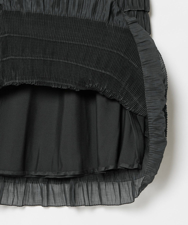 LOULOU WILLOUGHBY 【LOULOU WILLOUGHBY】プリーツティアードスカート ブラック (95)