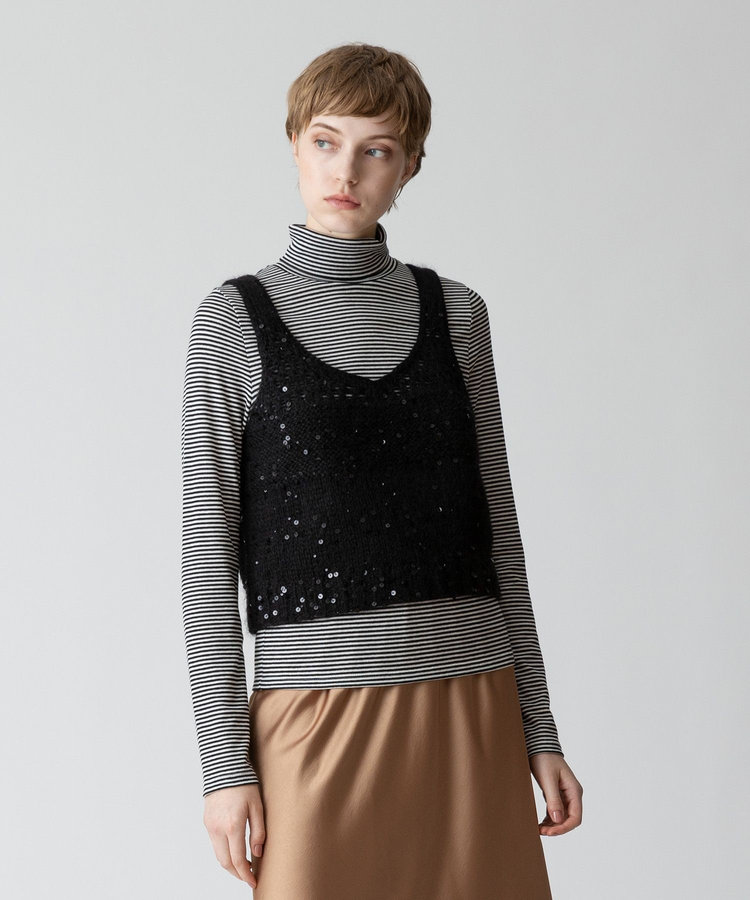 allureville スパンコールモヘヤキャミ ブラック (95)