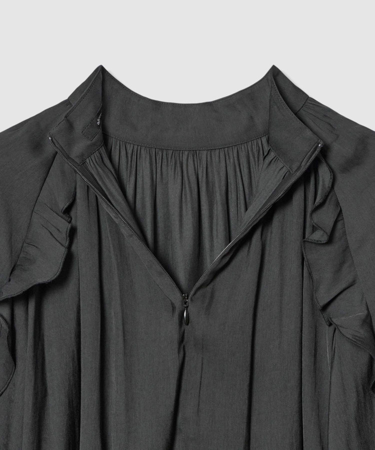 allureville フリルスリーブブラウス ブラック (95)