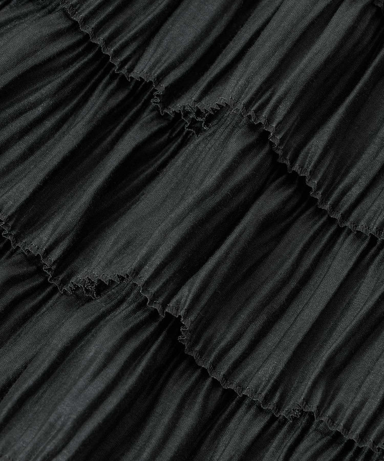 LOULOU WILLOUGHBY 【LOULOU WILLOUGHBY】プリーツティアードスカート ブラック (95)