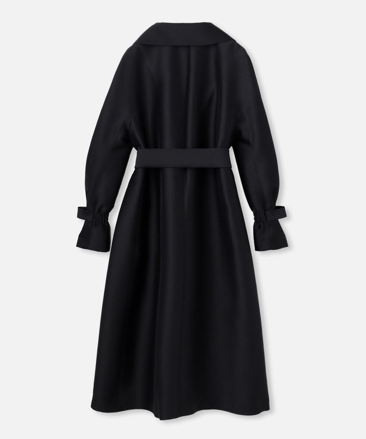 LOULOU WILLOUGHBY 【LOULOU WILLOUGHBY】シルキーダブルクロスドレスコート ブラック (95)