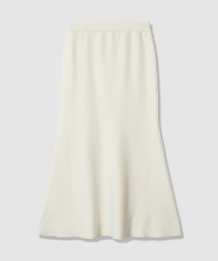 allureville ウール混Ｗフェイスナローマーメイドスカート オフホワイト (02)