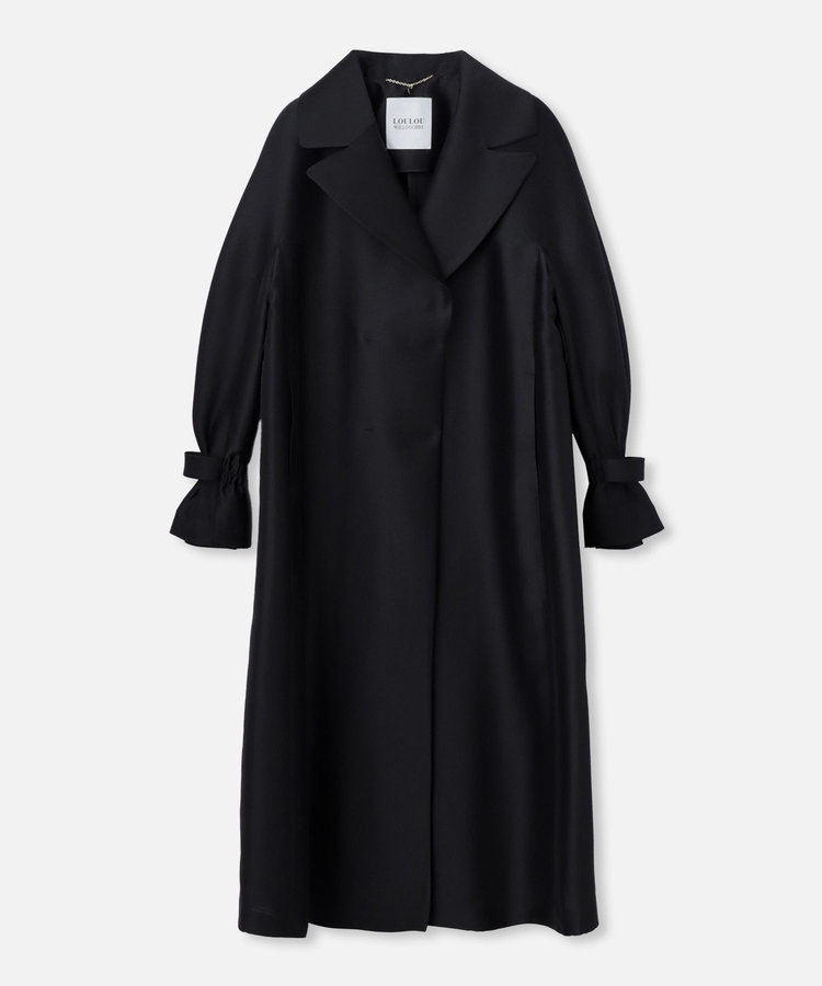 LOULOU WILLOUGHBY 【LOULOU WILLOUGHBY】シルキーダブルクロスドレスコート ブラック (95)