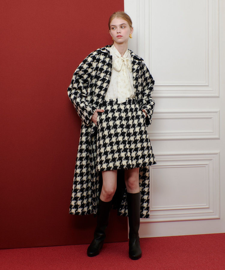 LOULOU WILLOUGHBY】ロービング千鳥ロングコート|allureville