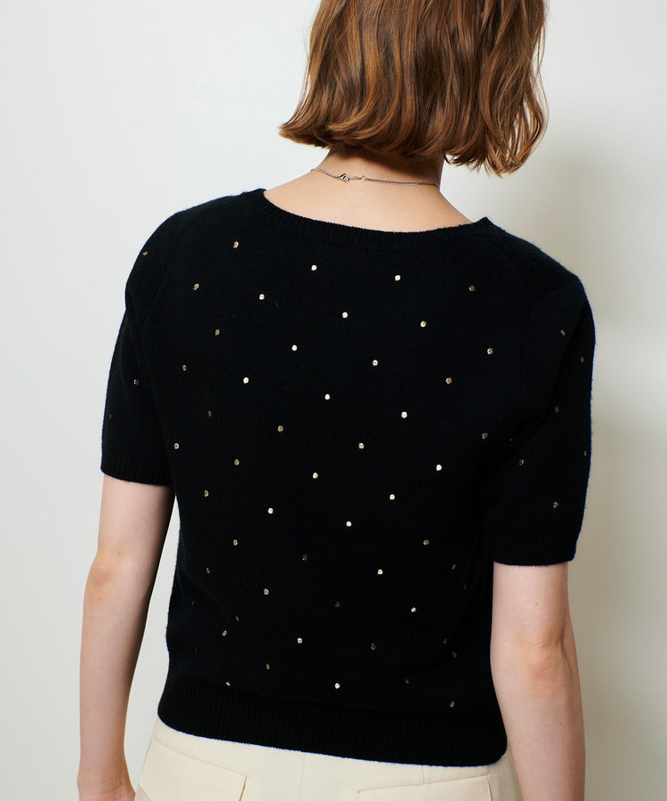 allureville エンブロイダリードットプルオーバー ブラック (95)