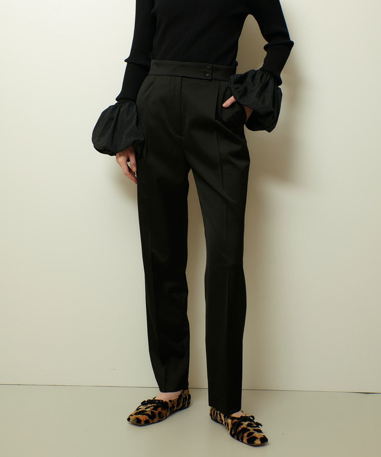 allureville クロップドテーパードパンツ ブラック (95)