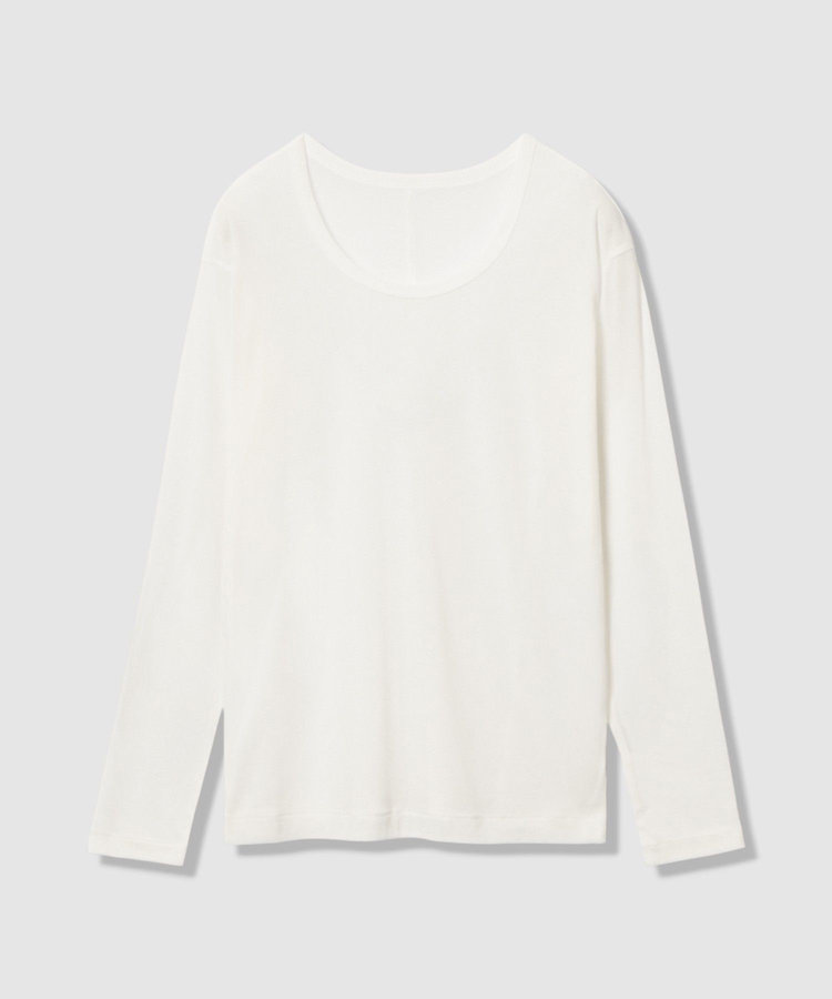 allureville 強撚シアーフライスプルオーバー オフホワイト (02)