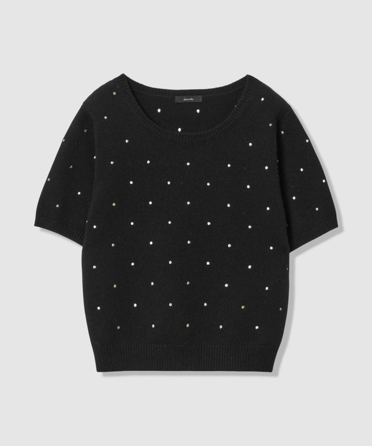 allureville エンブロイダリードットプルオーバー ブラック (95)