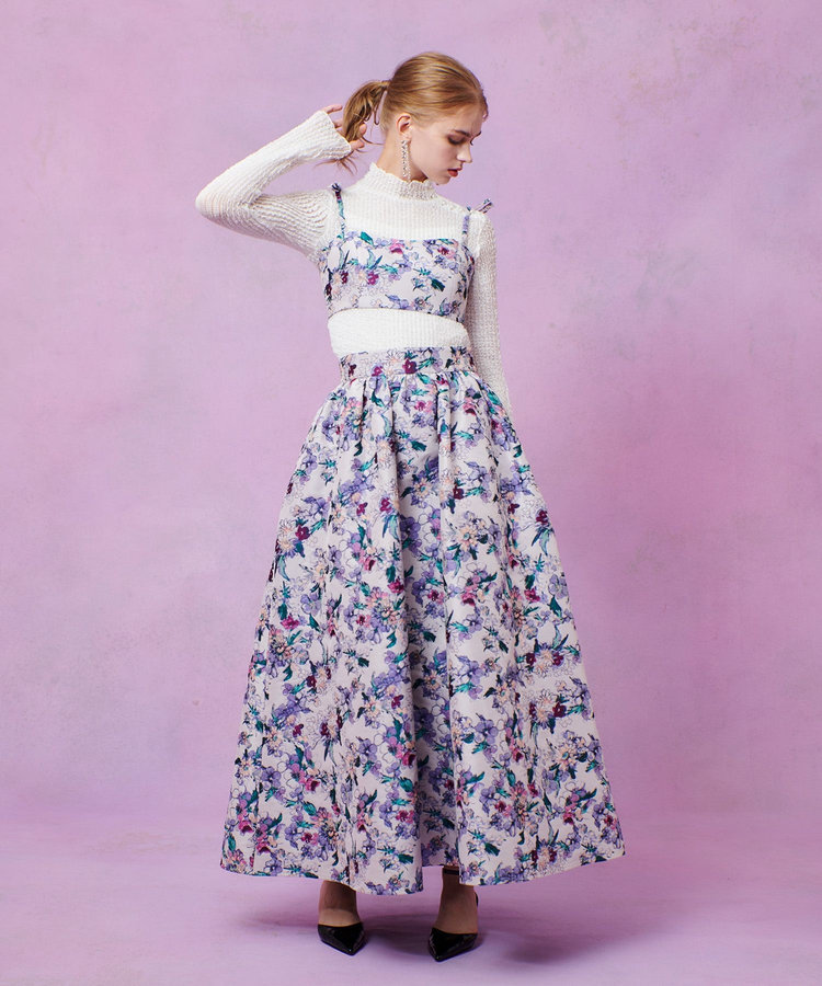 LOULOU WILLOUGHBY 【LOULOU WILLOUGHBY】LIMONTAフラワージャガードビスチェ ラベンダー (53)