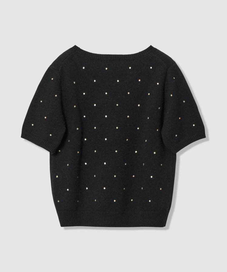 allureville エンブロイダリードットプルオーバー ブラック (95)