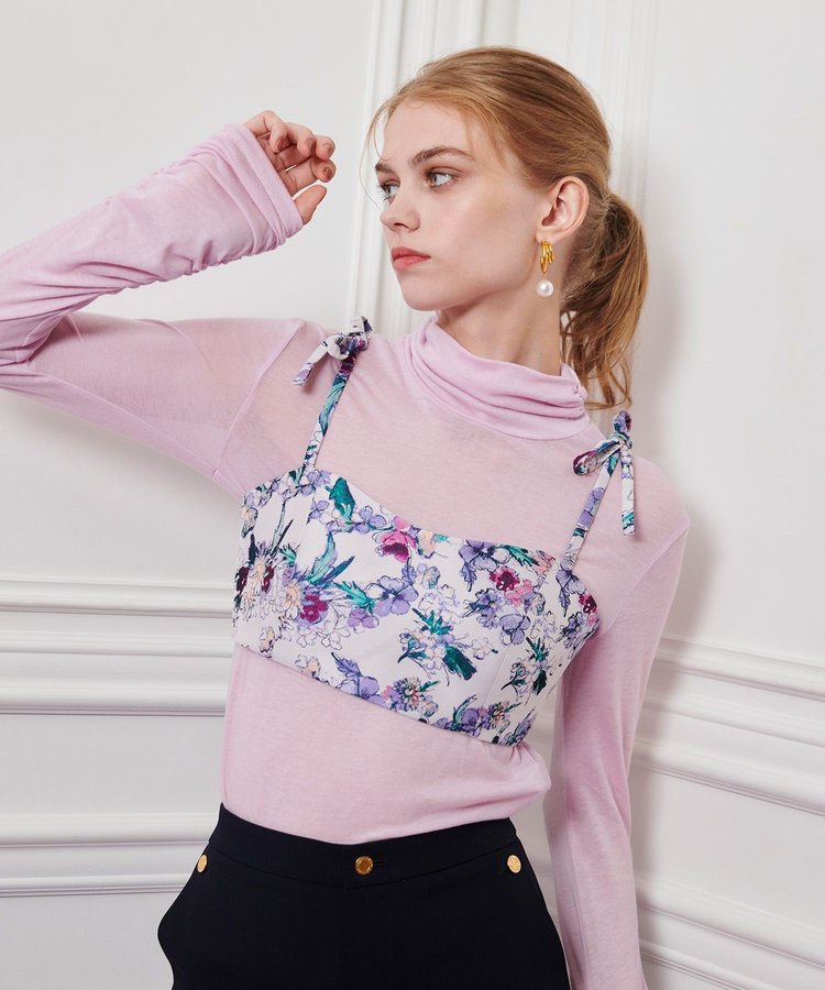 LOULOU WILLOUGHBY 【LOULOU WILLOUGHBY】LIMONTAフラワージャガードビスチェ ラベンダー (53)