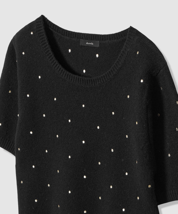 allureville エンブロイダリードットプルオーバー ブラック (95)