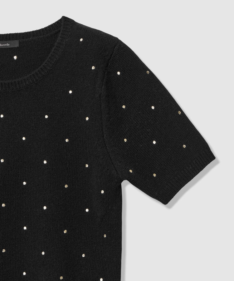 allureville エンブロイダリードットプルオーバー ブラック (95)