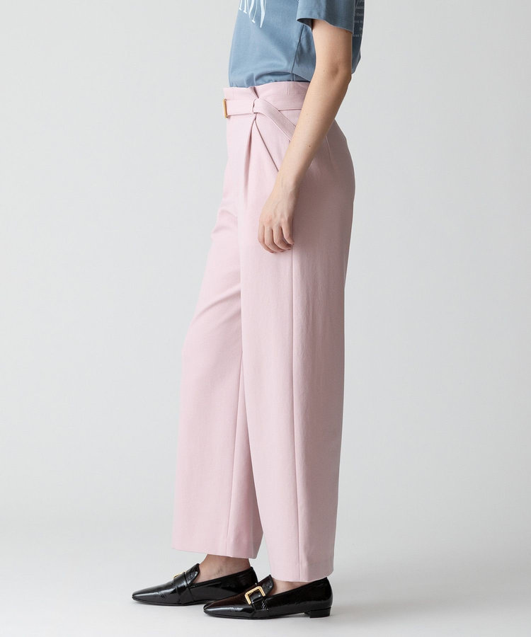 allureville ウールライクフランネルヨークレスパンツ ピンク (41)