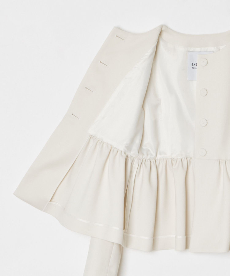 LOULOU WILLOUGHBY 【LOULOU WILLOUGHBY】カルゼペプラムジャケット アイボリー (04)
