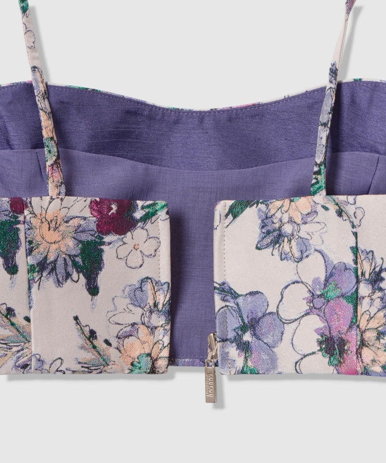 LOULOU WILLOUGHBY 【LOULOU WILLOUGHBY】LIMONTAフラワージャガードビスチェ ラベンダー (53)