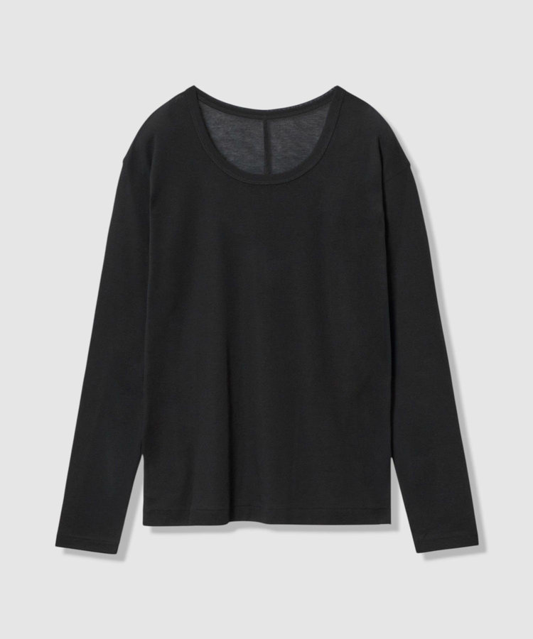 allureville 強撚シアーフライスプルオーバー ブラック (95)