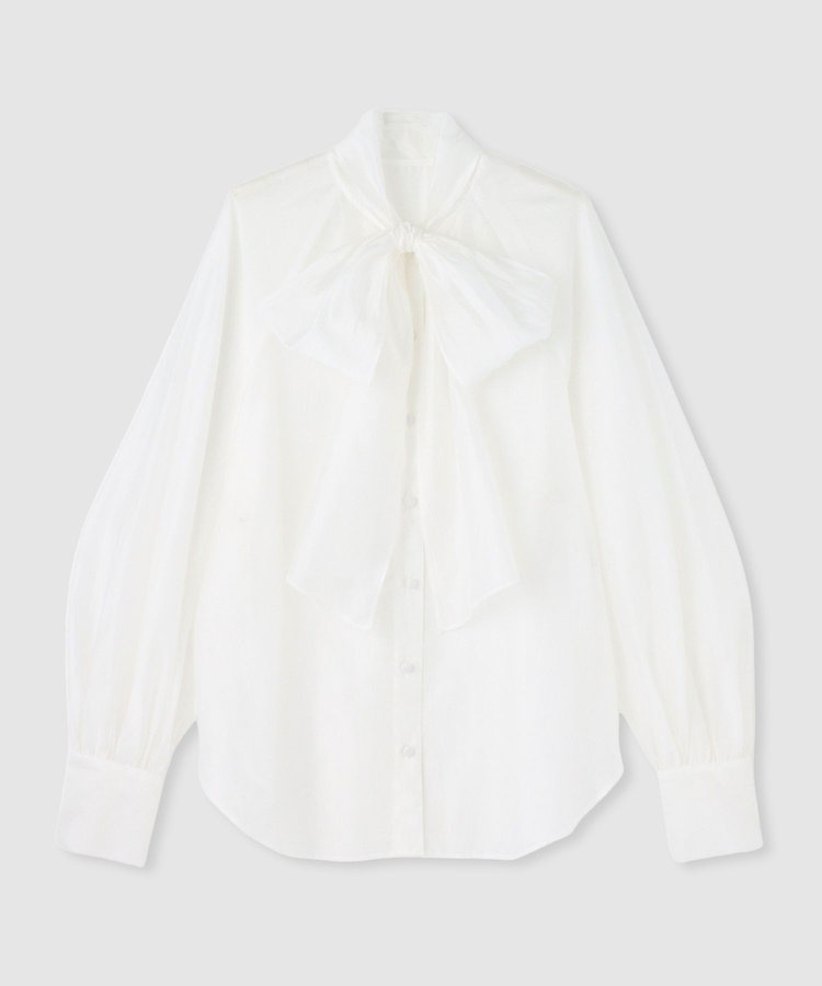 allureville シルキーセルロースボウブラウス オフホワイト (02)